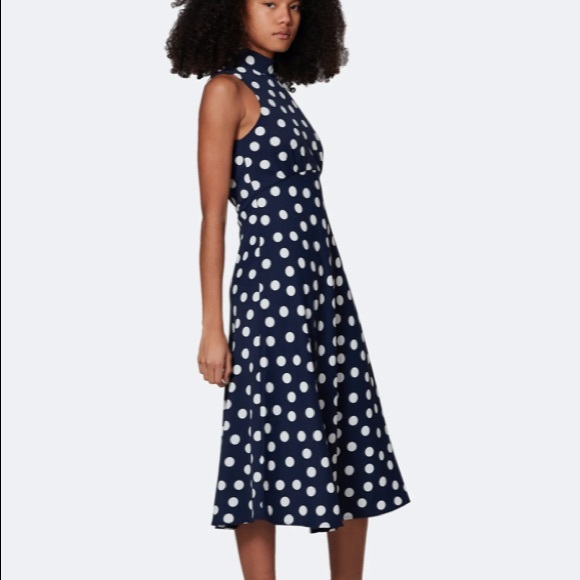 Most Of All Coralie Satin Midi Dress In Polka Dot - Picture 6 of 11